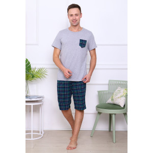 Костюм двойка мужской "Карл-2" кулирка (последний размер) зеленый 48,58