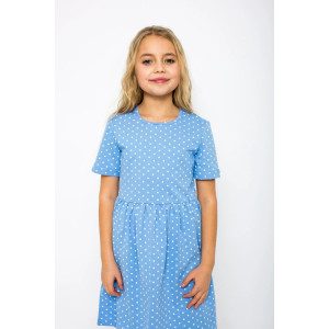 Платье детское "Самира-13" кулирка (р-ры: 98-134) голубой-2