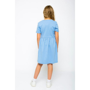 Платье детское "Самира-13" кулирка (р-ры: 98-134) голубой-2