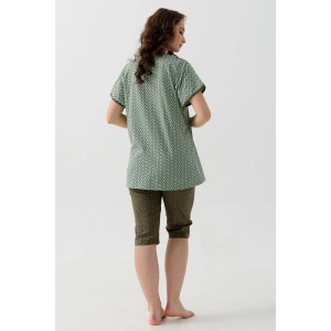 Пижама женская "Цветочек" 17-К трикотаж (р-ры: 48-62) зеленый