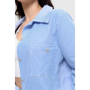 Рубашка женская №9223 кулирка с лайкрой (р-ры: 48-64) голубой