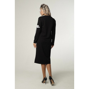 Платье женское П175 футер 2-х нитка петля пенье (р-ры: 44-60) черный
