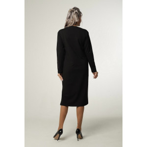 Платье женское П174 футер 2-х нитка петля пенье (р-ры: 44-60) черный