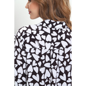 Туника-рубашка женская "Макао-4" штапель (р-ры: 46-58) темно-коричневый