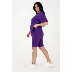 Костюм двойка женский КК-1503 кулирка с лайкрой (р-ры: 46-58) фиолетовый Костюм двойка женский КК-1503 кулирка с лайкрой (р-ры: 46-58) фиолетовый