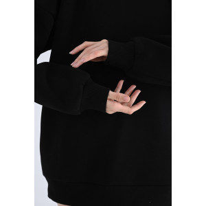 Толстовка женская "Эйри" футер 3-х нитка с начесом (р-ры: 46-52) черный