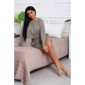 Костюм двойка женский №82042 трикотаж соты (р-ры: 44-50) хаки Костюм двойка женский №82042 трикотаж соты (р-ры: 44-50) хаки