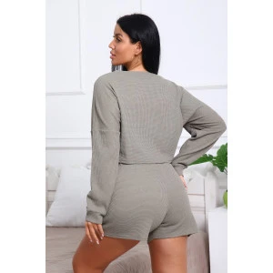 Костюм двойка женский №82042 трикотаж соты (р-ры: 44-50) хаки Костюм двойка женский №82042 трикотаж соты (р-ры: 44-50) хаки
