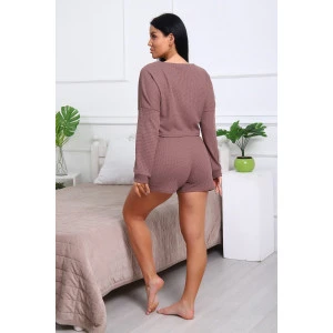 Костюм двойка женский №82042 трикотаж соты (р-ры: 44-50) кофе Костюм двойка женский №82042 трикотаж соты (р-ры: 44-50) кофе