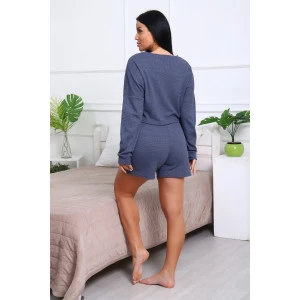 Костюм двойка женский №82042 трикотаж соты (р-ры: 44-50) деним Костюм двойка женский №82042 трикотаж соты (р-ры: 44-50) деним