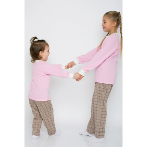 Пижама детская "Уют-3" кулирка (р-ры: 92-122) розовый-коричневый