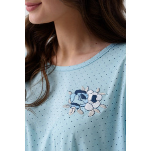 Пижама женская "Букет" 2184-К трикотаж (р-ры: 56-66) голубой
