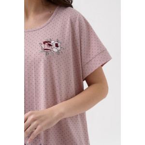 Пижама женская "Букет" 2184-К трикотаж (р-ры: 56-66) розовая пудра