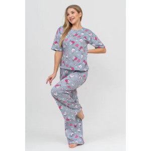 Костюм двойка женский "Белла" 1224-3 трикотаж (р-ры: 46-60) серый