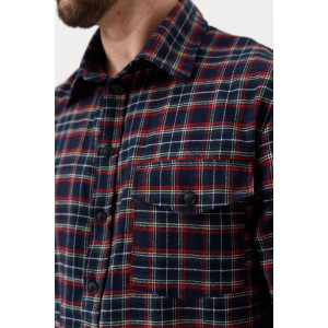 Сорочка-рубашка мужская "Имидж" 2185-Ф фланель (р-ры: 46-60) синий
