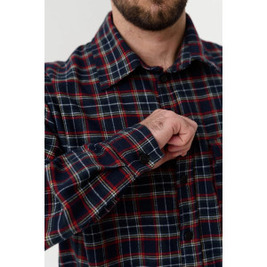 Сорочка-рубашка мужская "Имидж" 2185-Ф фланель (р-ры: 46-60) синий