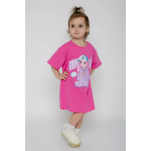 Платье детское "Шарлин-3" кулирка (р-ры: 98-128) ярко-розовый