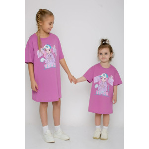 Платье детское "Шарлин-2" кулирка (р-ры: 98-128) розово-брусничный