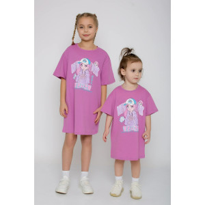 Платье детское "Шарлин-2" кулирка (р-ры: 98-128) розово-брусничный