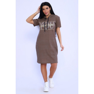 Туника женская №65054 кулирка (р-ры: 48-66) коричневый