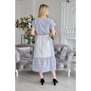 Платье женское "Софья" хлопок+лён (последний размер) голубой 54,56