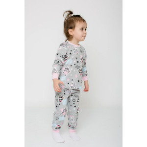 Пижама детская "Сплюша-5" кулирка (р-ры: 86-134) серый