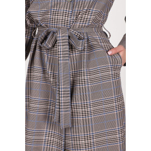 Платье женское П233 трикотаж (р-ры: 44-52) голубой-коричневый-белый