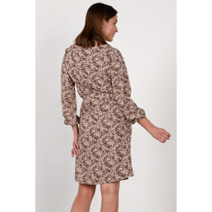 Платье женское П180ш шелк (р-ры: 44-52) коричневый-бежевый