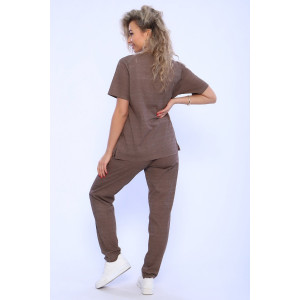 Костюм двойка женский №65055 кулирка (р-ры: 48-66) коричневый