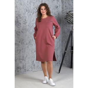 Платье женское "Авантюра-1" футер 2-х нитка с лайкрой (последний размер) бордовый 48,50,56
