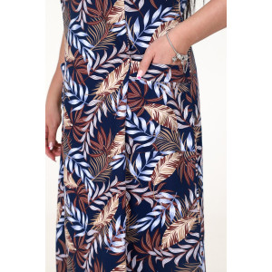 Платье женское "Рамка" ПлК-623 кулирка (р-ры: 48-62) синяя осень