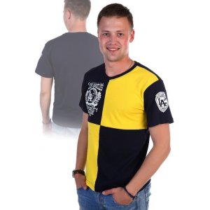 Мужская футболка "Универ" кулирка (р-ры:46-56) черный+желтый