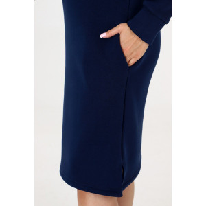 Платье женское №38580 футер 3-х нитка с начесом (р-ры: 44-54) темно-синий