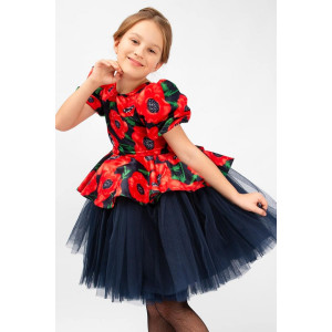 Платье детское SP2010 атлас стрейч (р-ры: 122-146) красный