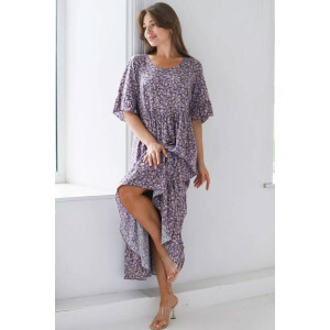 Платье женское "Любава" штапель (р-ры: 46-64) фиолетовый