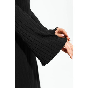 Платье женское "Энрика" лапша широкий рубчик (р-ры: 42-52) черный