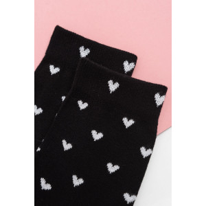 Носки женские "Сердечки" - упаковка 3 пары черный