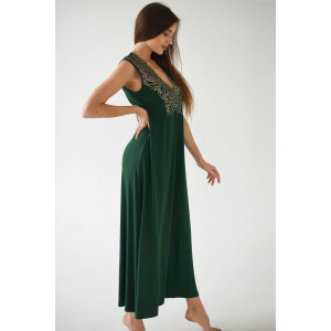Сорочка женская "Византия" вискоза с кружевом (последний размер) зеленый 46
