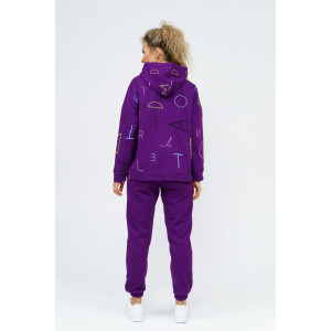 Костюм двойка женский 943 футер с лайкрой (р-ры: 42-56) фиолетовый