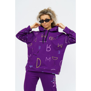 Костюм двойка женский 943 футер с лайкрой (р-ры: 42-56) фиолетовый