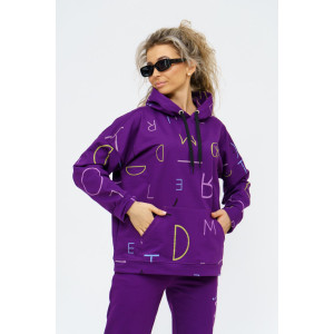 Костюм двойка женский 943 футер с лайкрой (р-ры: 42-56) фиолетовый