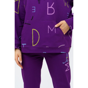 Костюм двойка женский 943 футер с лайкрой (р-ры: 42-56) фиолетовый