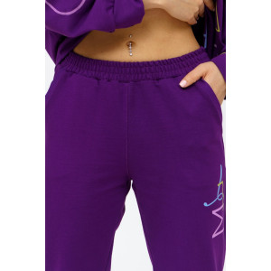 Костюм двойка женский 943 футер с лайкрой (р-ры: 42-56) фиолетовый