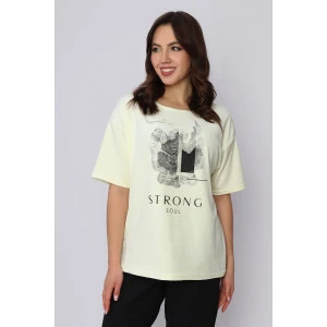 Футболка женская "Strong" велюр (р-ры: 44-62) экрю Футболка женская "Strong" велюр (р-ры: 44-62) экрю