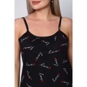 Сорочка женская 925 "Love" кулирка (р-ры: 44-54) черный Сорочка женская 925 "Love" кулирка (р-ры: 44-54) черный