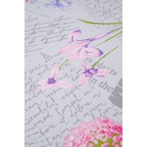 Скатерть рогожка "Цветы и письма"