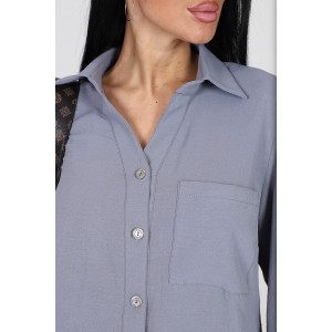 Рубашка женская №31799 сингапур (р-ры: 50-60) серый