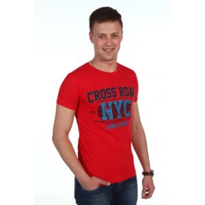 Мужская футболка №590 кулирка (р-ры: 44-50) красный