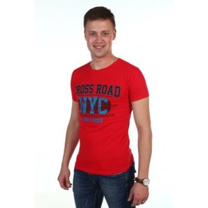 Мужская футболка №590 кулирка (р-ры: 44-50) красный