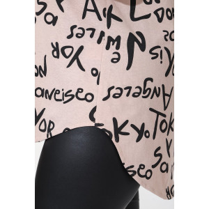 Туника-рубашка женская "Жанр-1" кулирка (р-ры: 50-64) бежевый